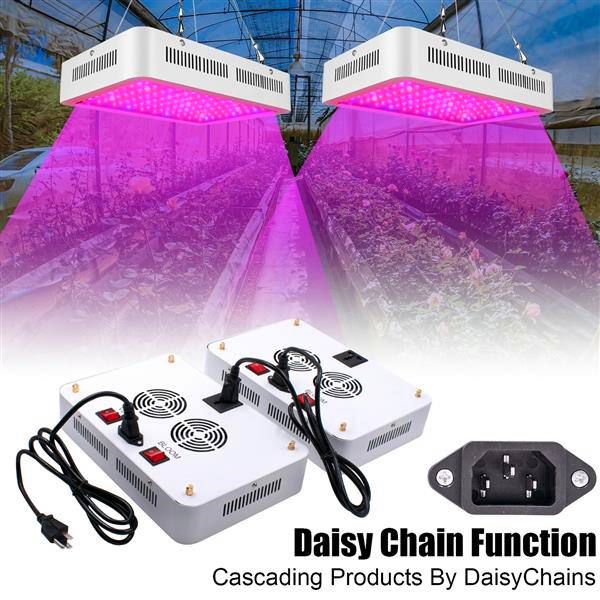 600w dual chips 380-730nm full light spectrum led plant growth lamp white premium material grow lights
